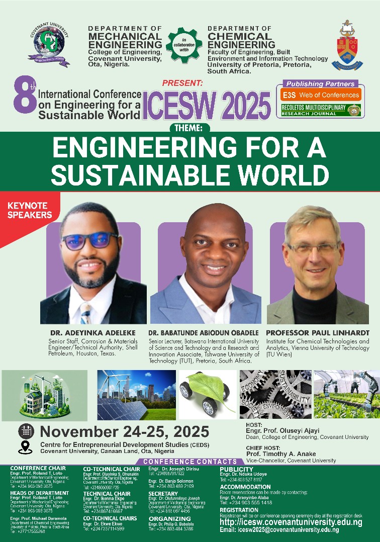 8th International Conference on Engineering for a Sustainable World (ICESW 2025)
